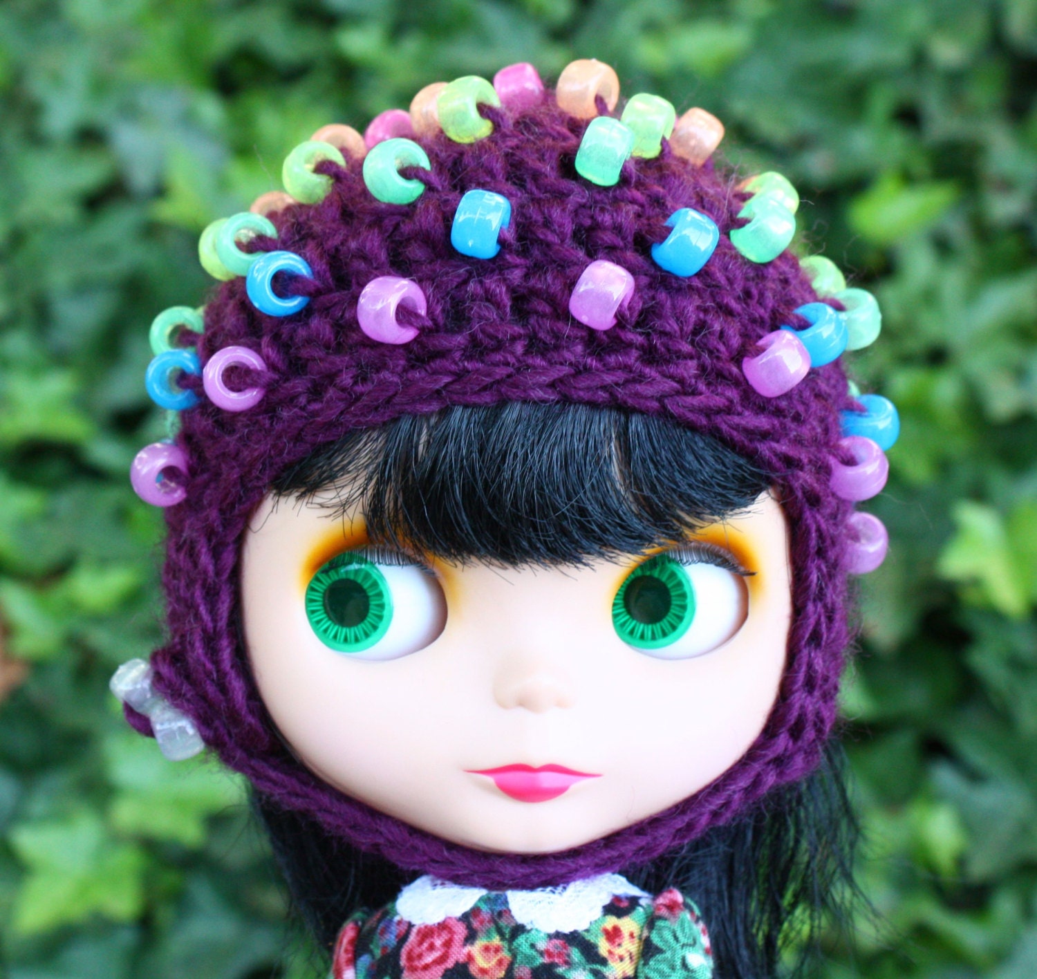 Bauble Helmet for Blythe: I Don't Think Plums are Supposed to GID