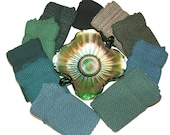 Dishcloths Knit in Cotton Green Bundle