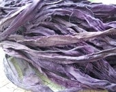 violaceous recycled silk sari ribbon