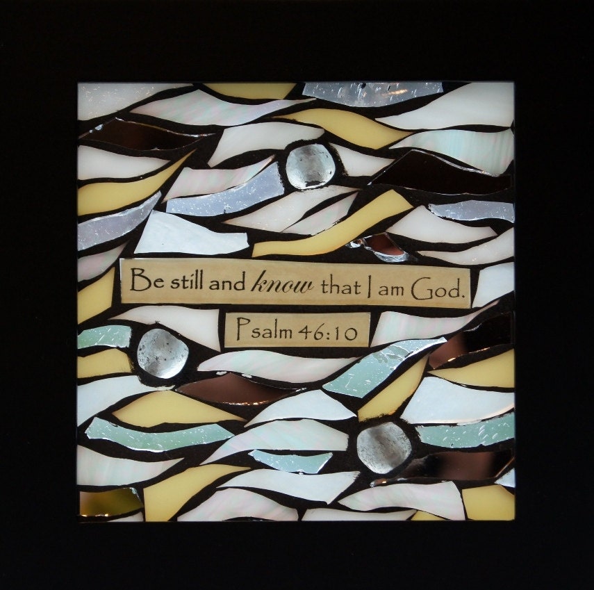 Glass Mosaic Scripture - Inspirational Art - Stained Glass Window - Faith Based Art