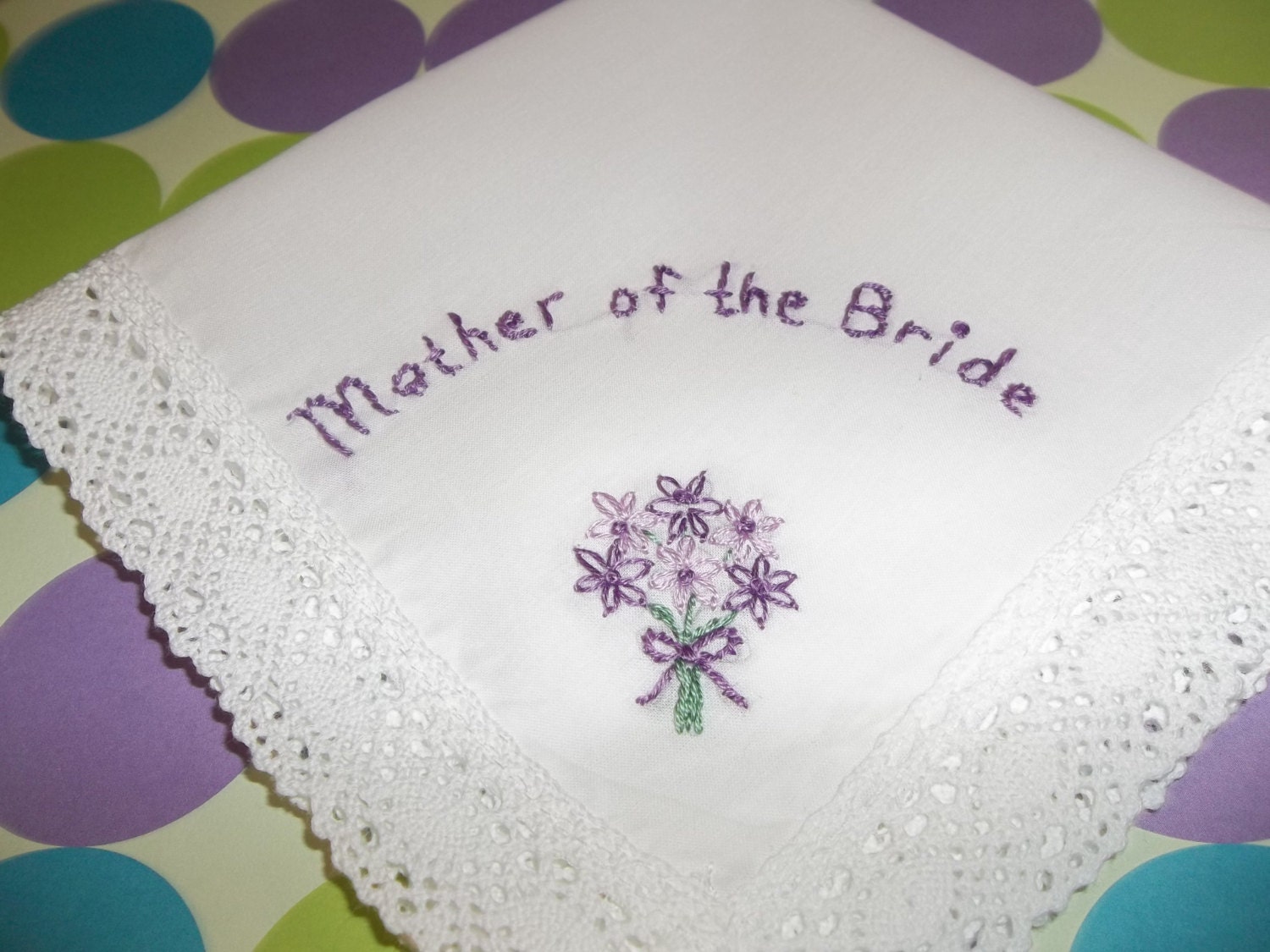 mother of bride, groom wedding handkerchief,SET OF TWO, hand embroidered , wedding family gift, bouquet of flowers, wedding colors welcome