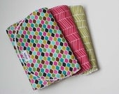 Baby Girl Burp Cloth - Burb Rag Set of 3 - Pink Green Multi