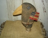 Charlie Crow's  Flag, Primitive, Dolls, Rustic, Americana, Crow