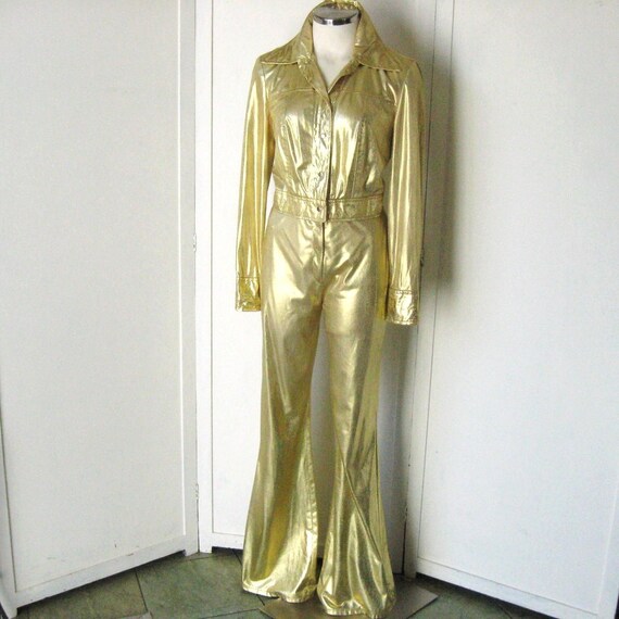 gold lame pants