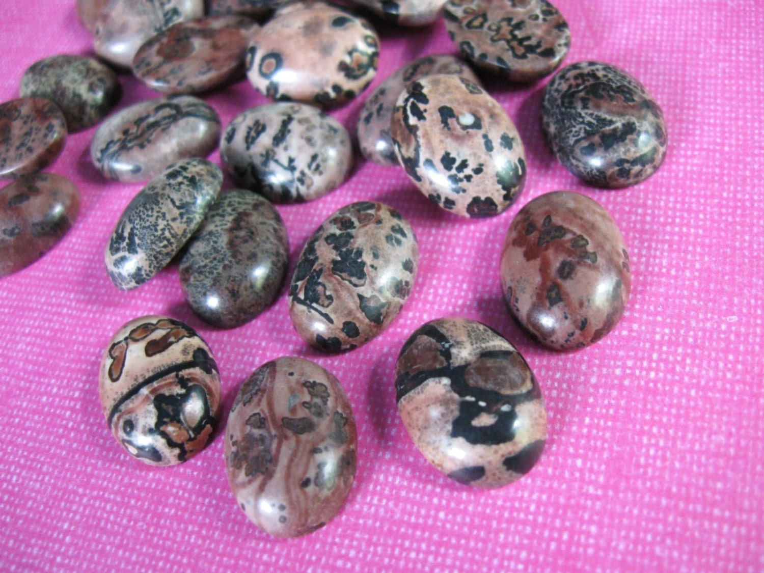 6pcs Flat Oval Cabochons Natural Festoon Stone Gemstone 18x13mm (CA310)