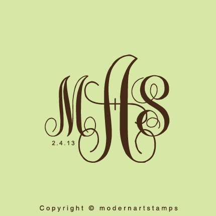 Custom Wedding Stamp - Custom Rubber Stamp - Personalized Stamp - Custom Stamp - 3 Monograms - C561