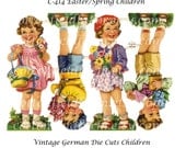 Vintage Easter Children German Die Cuts C-414 for Tags, Scrapbooking, Cardmaking, Altered Art, Journaling Spots, Mini Journals