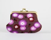 Daddy purse - Petit Pan Coquelicots mauve - metal frame pouch