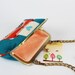 Retro typewriters on blue - metal frame handbag with shoulder strap
