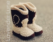 PDF CROCHET PATTERN, The Western - Cowboy Baby Booties, Baby Booties