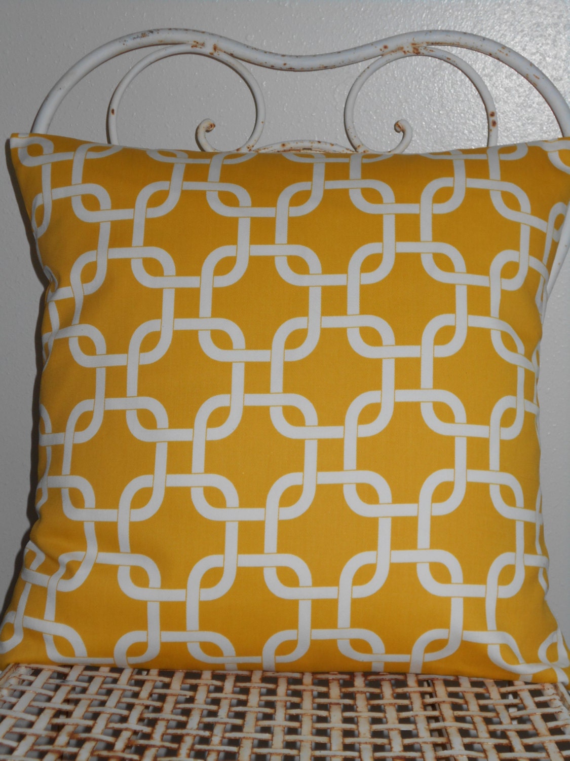 Yellow Throw Pillow Cover Geometric Accent Pillow 18 X 18 Inch Envelope Style Throw Pillow