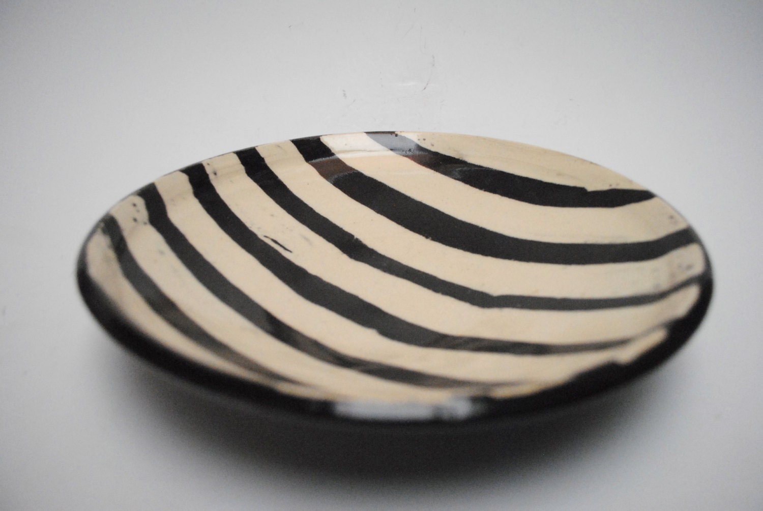 Striped Black and White Bowl