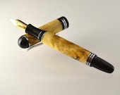 Buckeye Burl Fountain Pen - Handcrafted Churchill Style Wood Fountain Pen