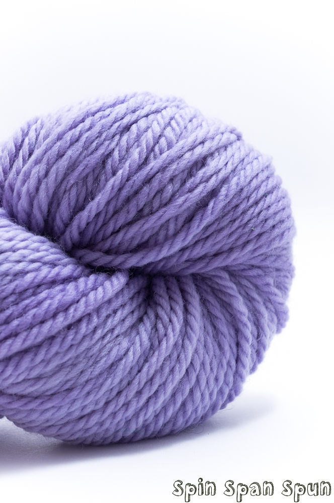 Lilac, Hand Dyed Certified Organic Merino Wool Aran Yarn, yards, 165m, 100g
