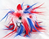 Plush Minor Monster (RED/WHITE/BLUE) handmade one of a kind stuffed doll plushie