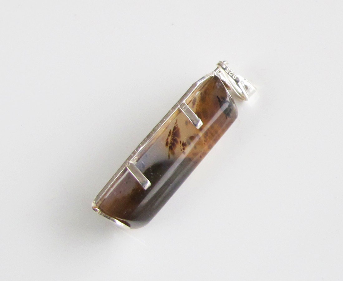 Agate Pendant: Taffy and Caramel on Silver