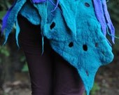 Felt Melted Water Sprite Mermaid of the Coral Reefs Pixie Pointed Layered Belt Skirt With Holes OOAK