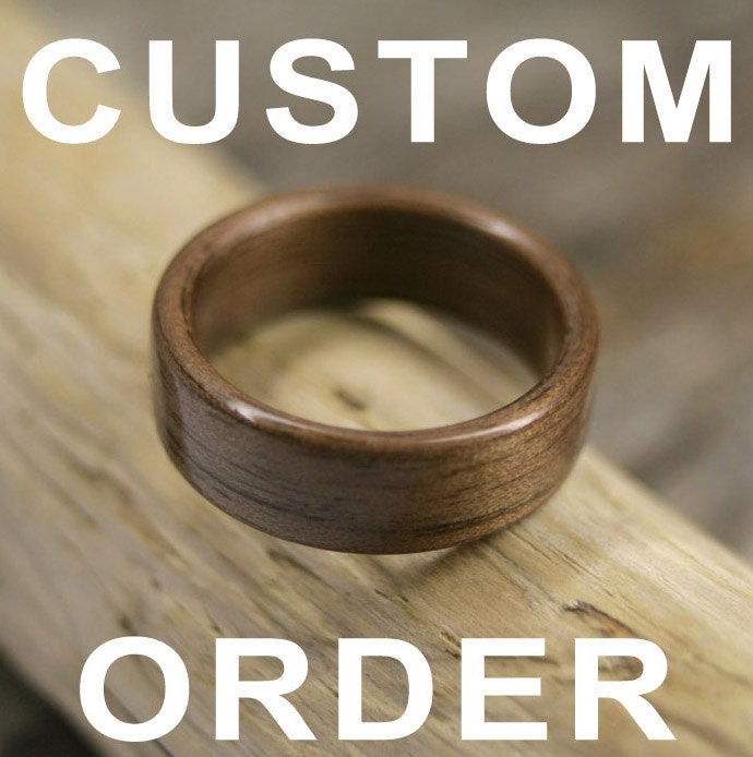 RESERVED for Aaron Z. - Custom Indian Rosewood and Brazilian Tulipwood Bentwood Ring Pair - Handcrafted Wooden Rings