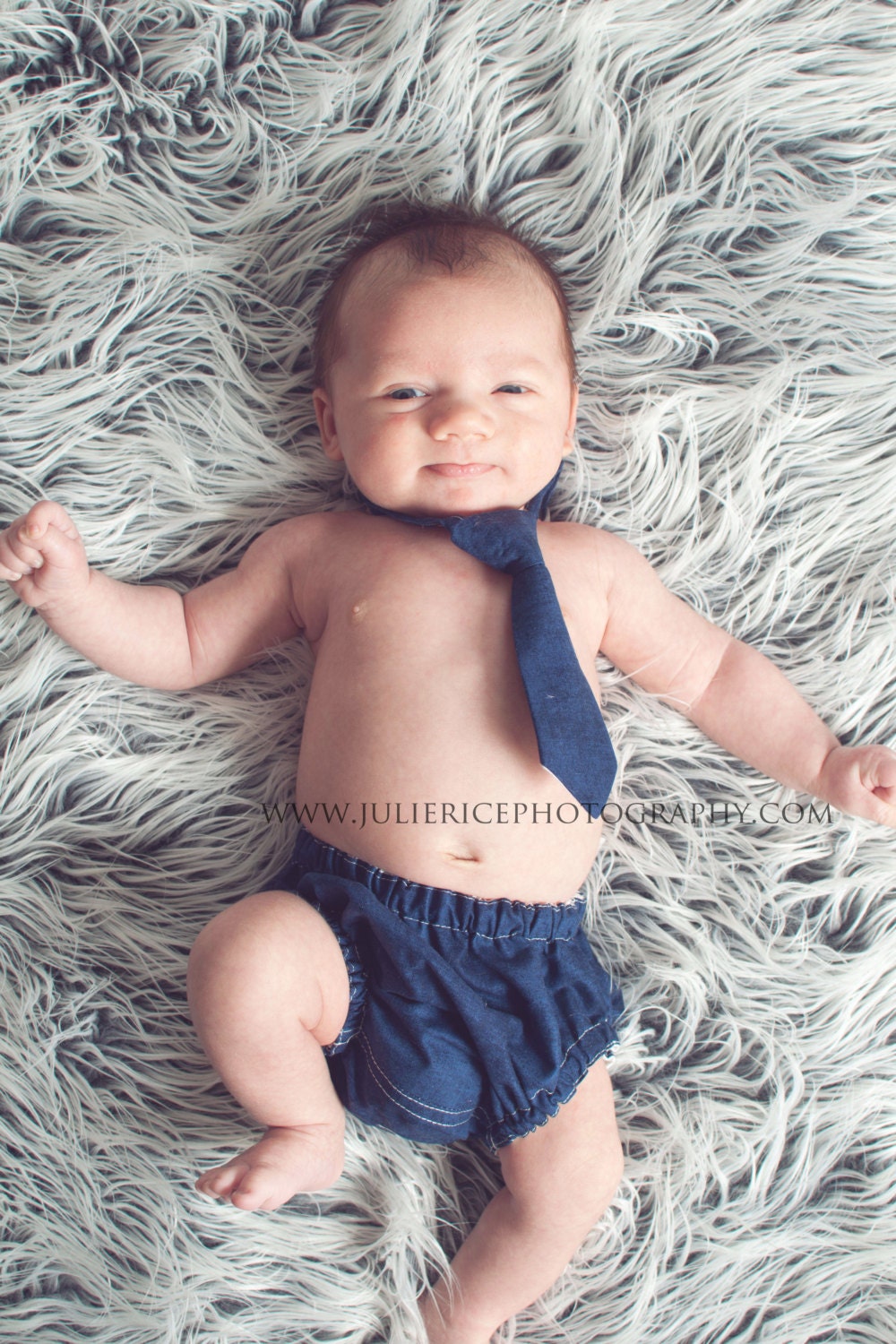 Navy Blue Newborn Photography Prop Diaper Cover and Tie Set - 0 - 3 Months Tie - Baby Boy Props, Newborn Props, Photography Props