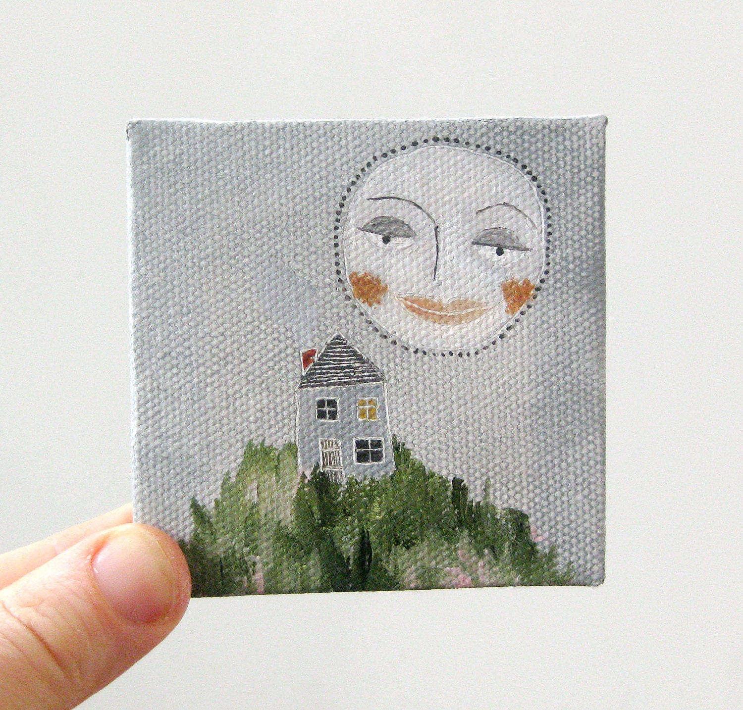 dear moon / original painting on canvas