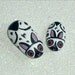 2 White spotted rabbits, painted rocks, moss terrarium, summer dish garden, miniature animals, kissing bunnies, handmade by Rockartiste
