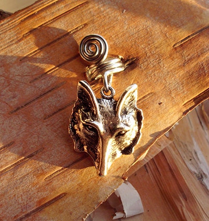 Wolf Silver Dread Charm ADD to your DREADS Dreadlock Accessory Extension Accessories Dread Boho Bohemaian Hippie Bead