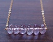 Amethyst Nugget Necklace - 14k Gold
