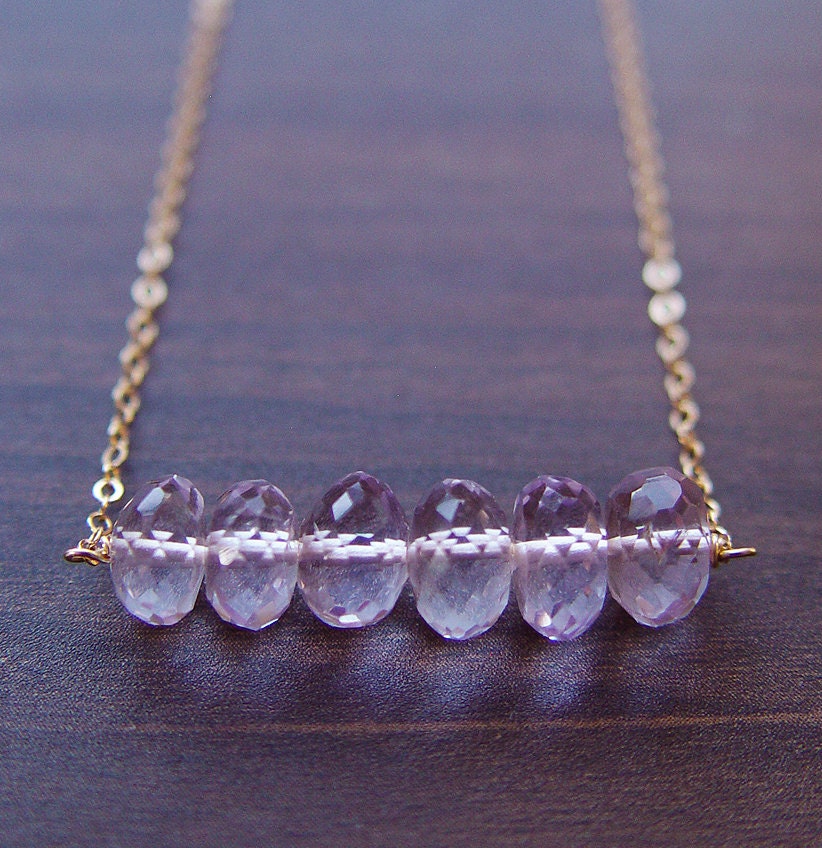 Amethyst Nugget Necklace - 14k Gold