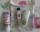 Ouch Pouch Medium Clear Organizer First Aid Nursing Gear Diaper Bag (5x7 Hush Little Baby Fabric ) New Mom Shower Gift