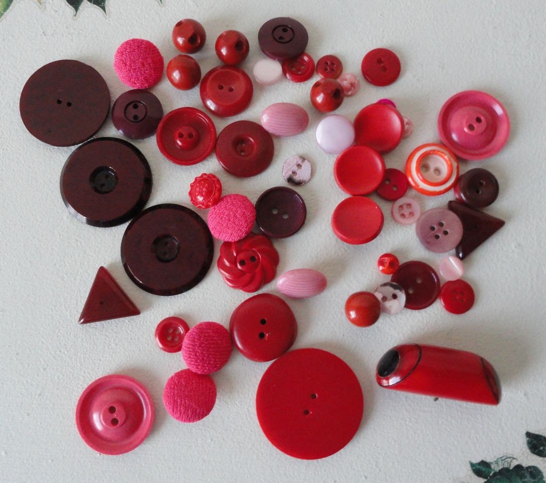 Vintage Red Mix Buttons