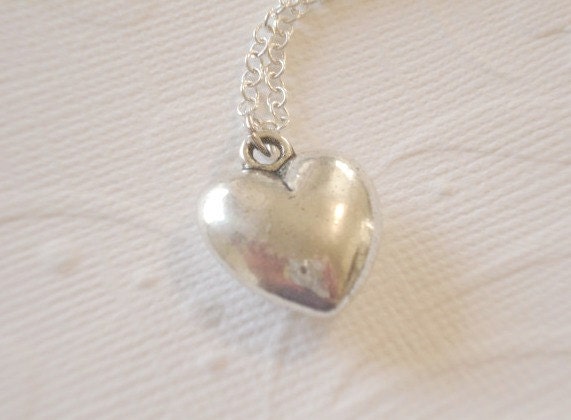 Heart Neckalce  Mom Necklace Mothers Day Necklace Silver Heart Necklace I Love You Necklace Pendantt Wedding Bridesmaid Necklace