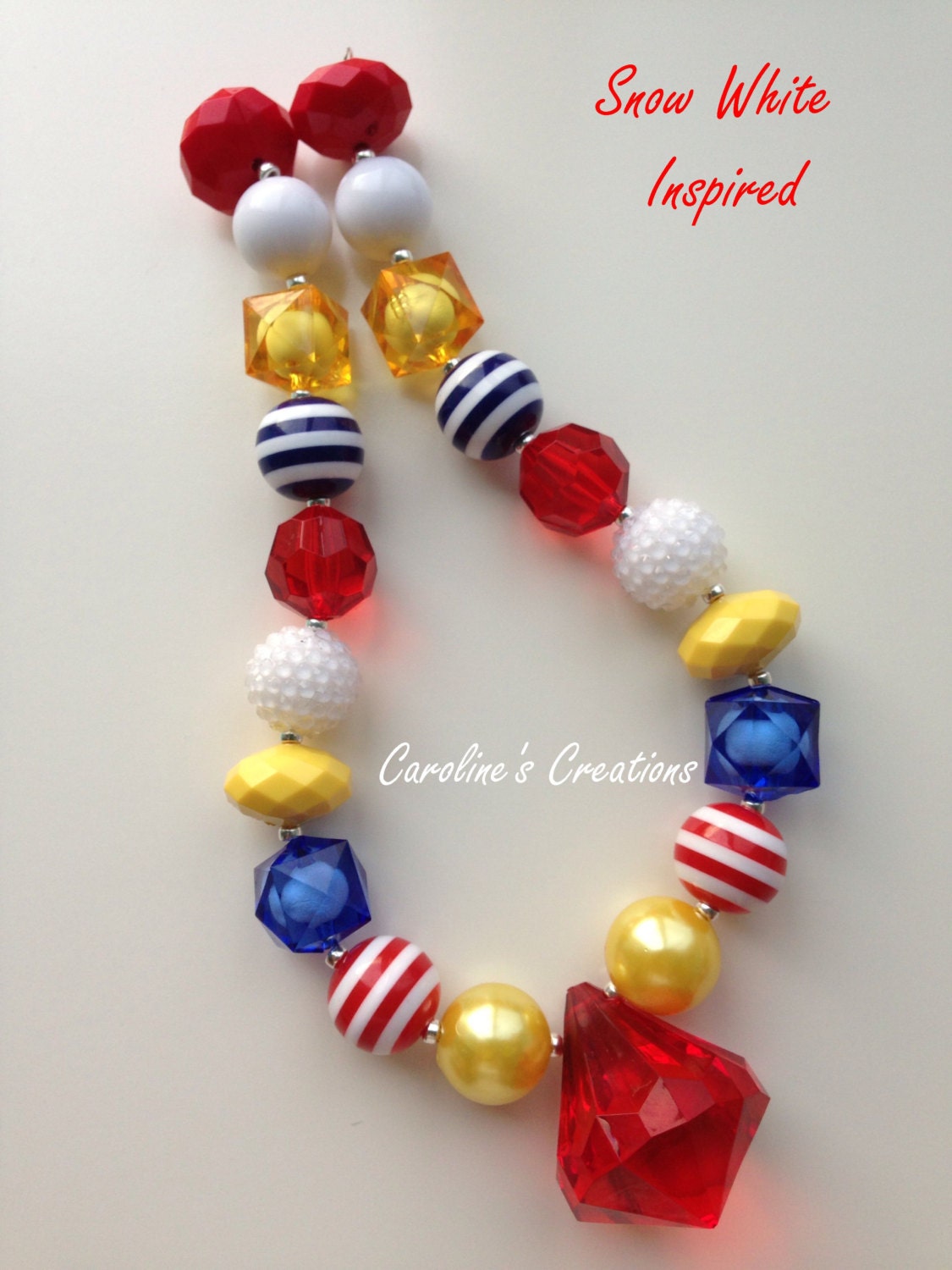 Snow White Disney Princess Colorful Girl's Chunky Necklace B4G1 Free