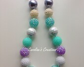 Mermaid Sparkles Ariel Purple Girl's Chunky Necklace B4G1 Free