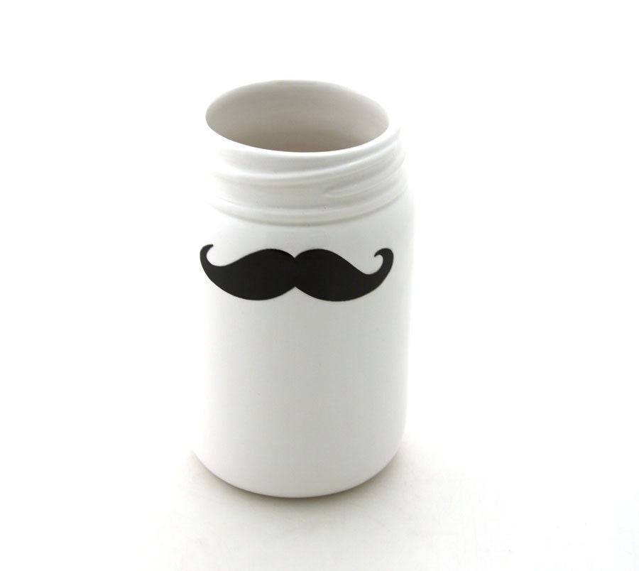 vase mustache mason jar ceramic great gift for mom