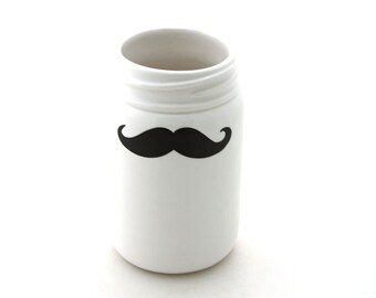 vase mustache mason jar ceramic great gift for mom