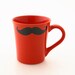 Mustache Mug Moustache Mug Red Double Sided Kiln Fired