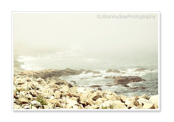 Beach Photography / Minimalist Modern Wall Art / Ocean Photography / 4x6 Fine Art Photo / Gray Sea / Foggy Coast