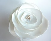 Bridal Accessories, wedding hair piece, Satin Blossom with Champagne pearls