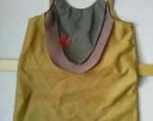 MATCHES - scooped back / bibbed Upcycled Tank - Cotton and Canvas - Size 10 girls to xsmall women