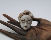 ceramic cabochon face cab little clay mask miniature cameo