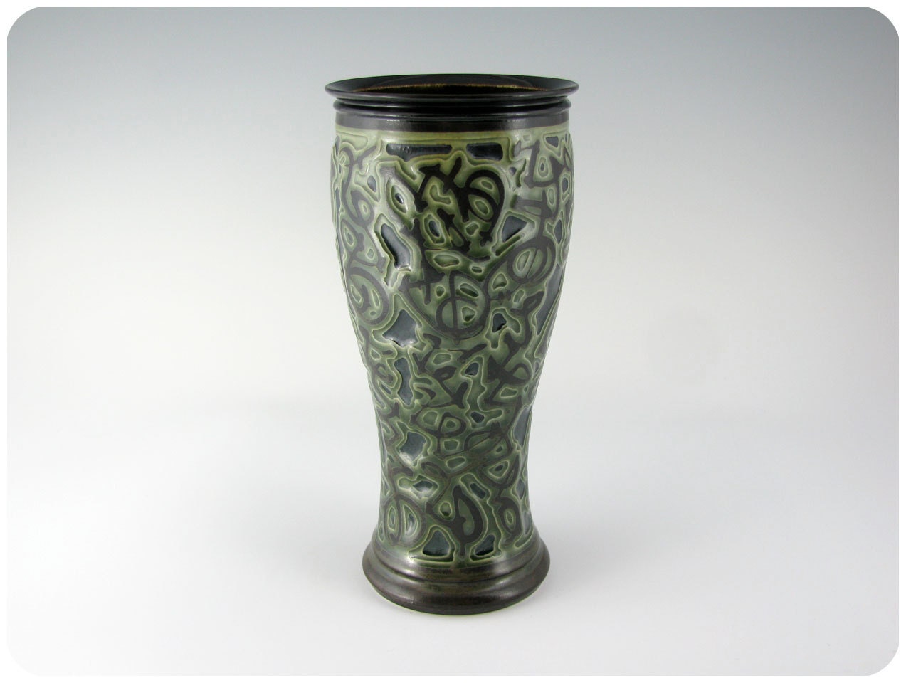 Etched Porcelain Pilsner Beer Glass