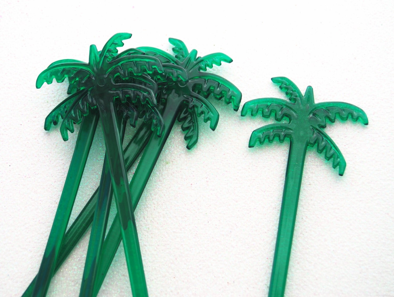 20 Palm Tree Drink Stirrers Swizzle Sticks and and PDF Printable Party Flags