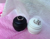 Bride and Groom Ring Holders - Your choice either Black and White or Black and Cream