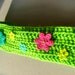 Crochet, Green, Flowers, Headband Ear Warmer