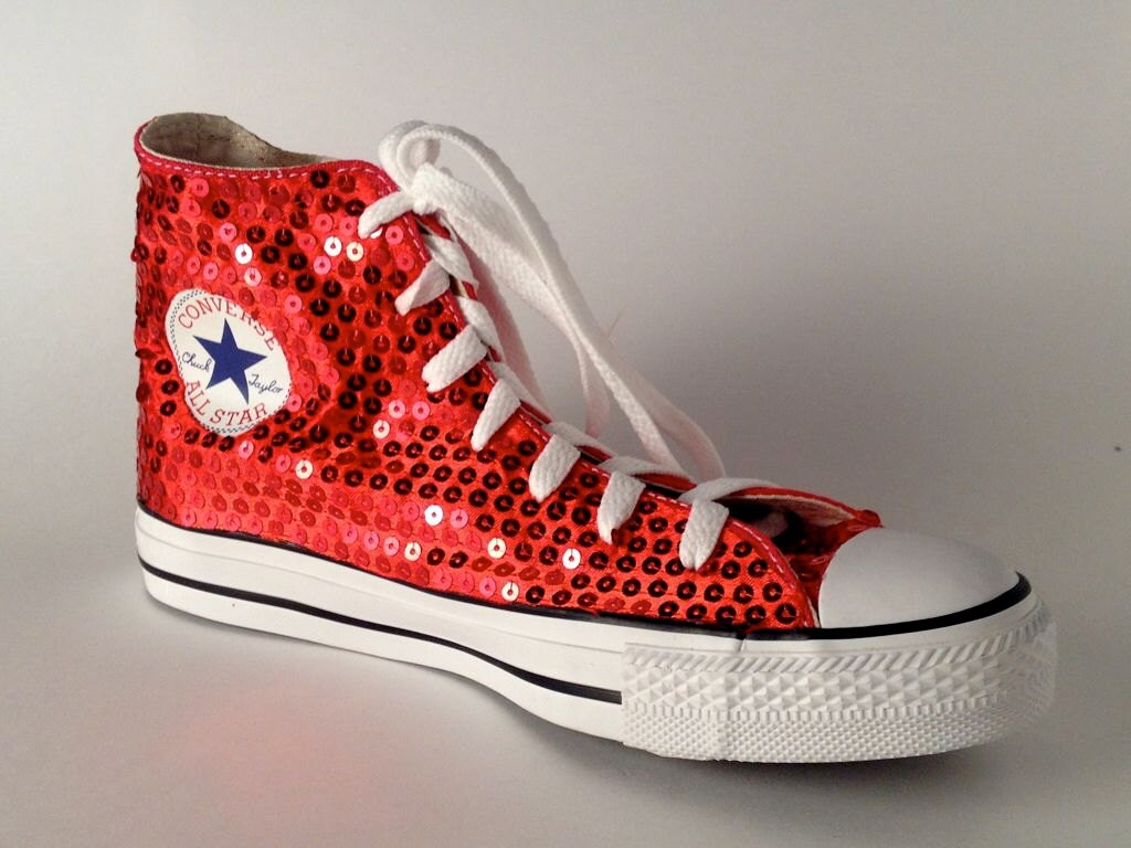 red sequin high tops