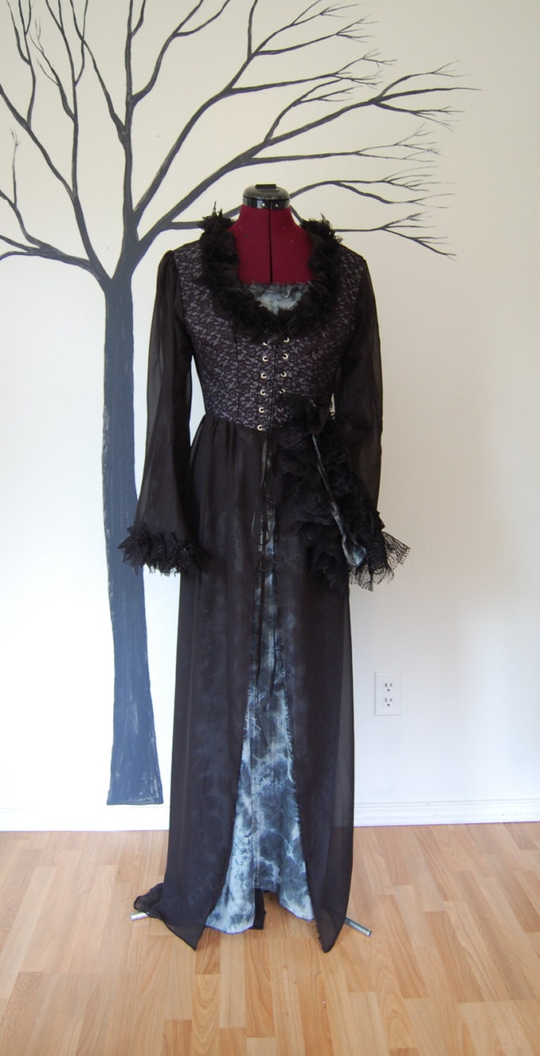 Storm queen evil queen goth winter fairy costume dress and over dress
