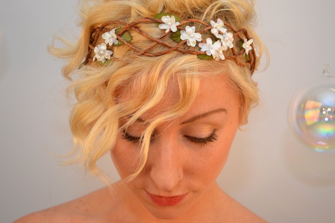 The Trellis Crown - natural flower headband