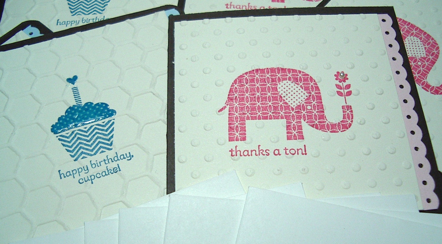 Gift Cards - Set of (3) Thanks a Bunch & (3) Happy Birthday Cupcake