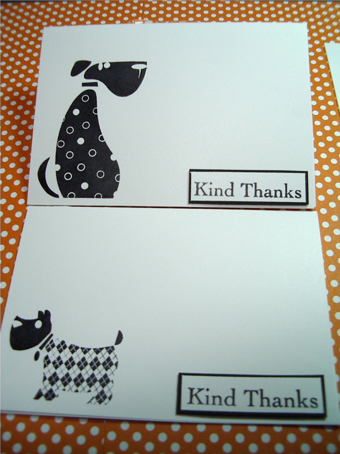 Thank You cards with Mans Best Friend -  Black and White