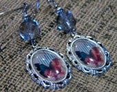 Butterfly Abstract Dangle Earrings Altered Art